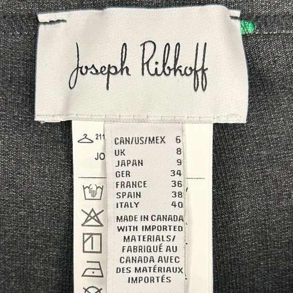 Joseph Ribkoff All Over Rainbow Polka Dot Straight Leg Gray Pants Women’s Size 6 - Picture 4 of 7